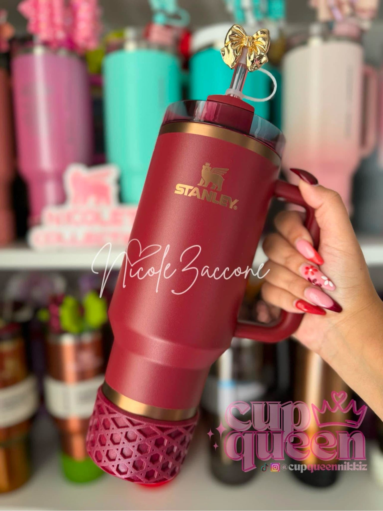 Cherry Mocha Shimmer | Waffle | Silicone Tumbler Boot