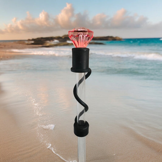 Hot Pink Diamond | Black Silicone | Interchangeable Straw Topper 10mm
