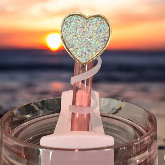 Crystal Crush Heart | Deluxe Straw Topper | 10mm