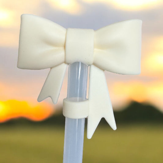 3D Cream Bow | Straw Topper 10mm