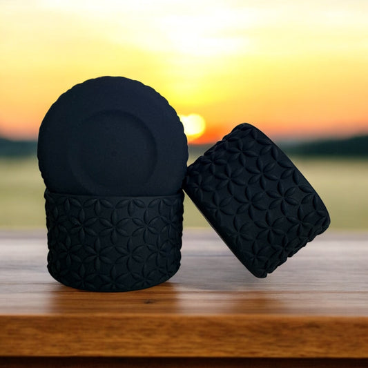 Midnight Black | Flora | Silicone Tumbler Boot