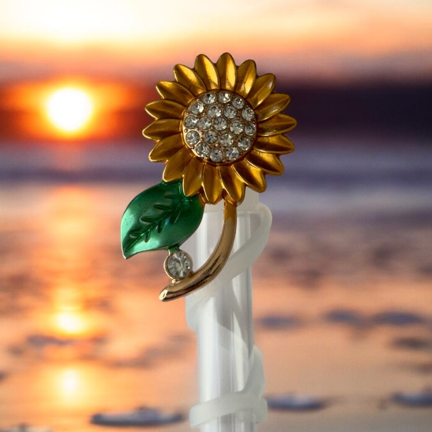 Sunflower Bling | Deluxe Straw Topper | 10mm