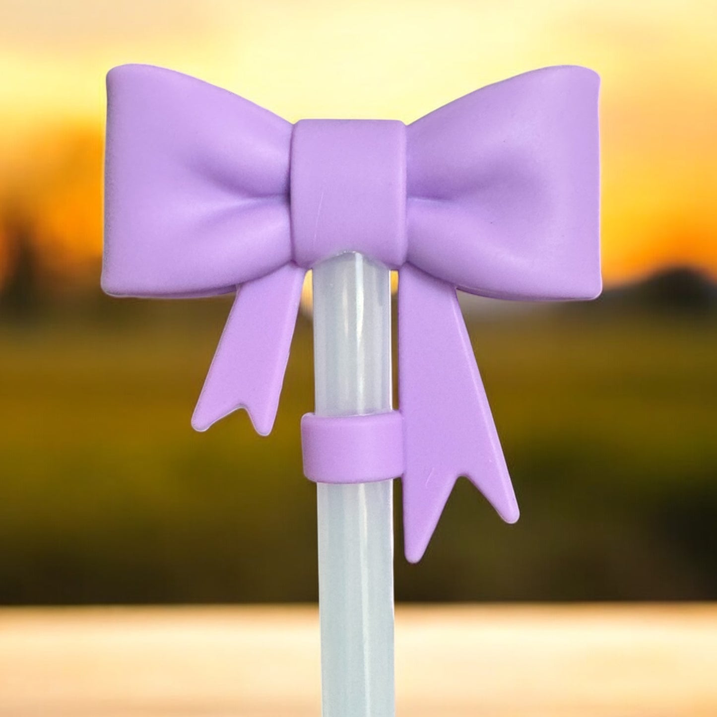 3D Lavender Bow | Straw Topper 10mm