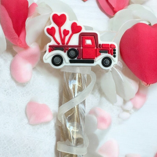 Red Love Truck | Straw Topper 10mm