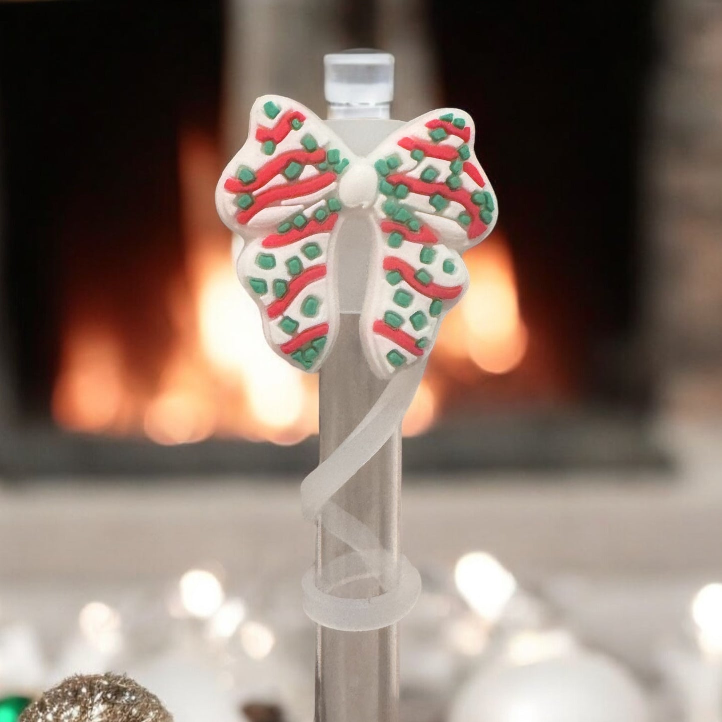 Christmas Cakes BOW | Straw Topper 10mm