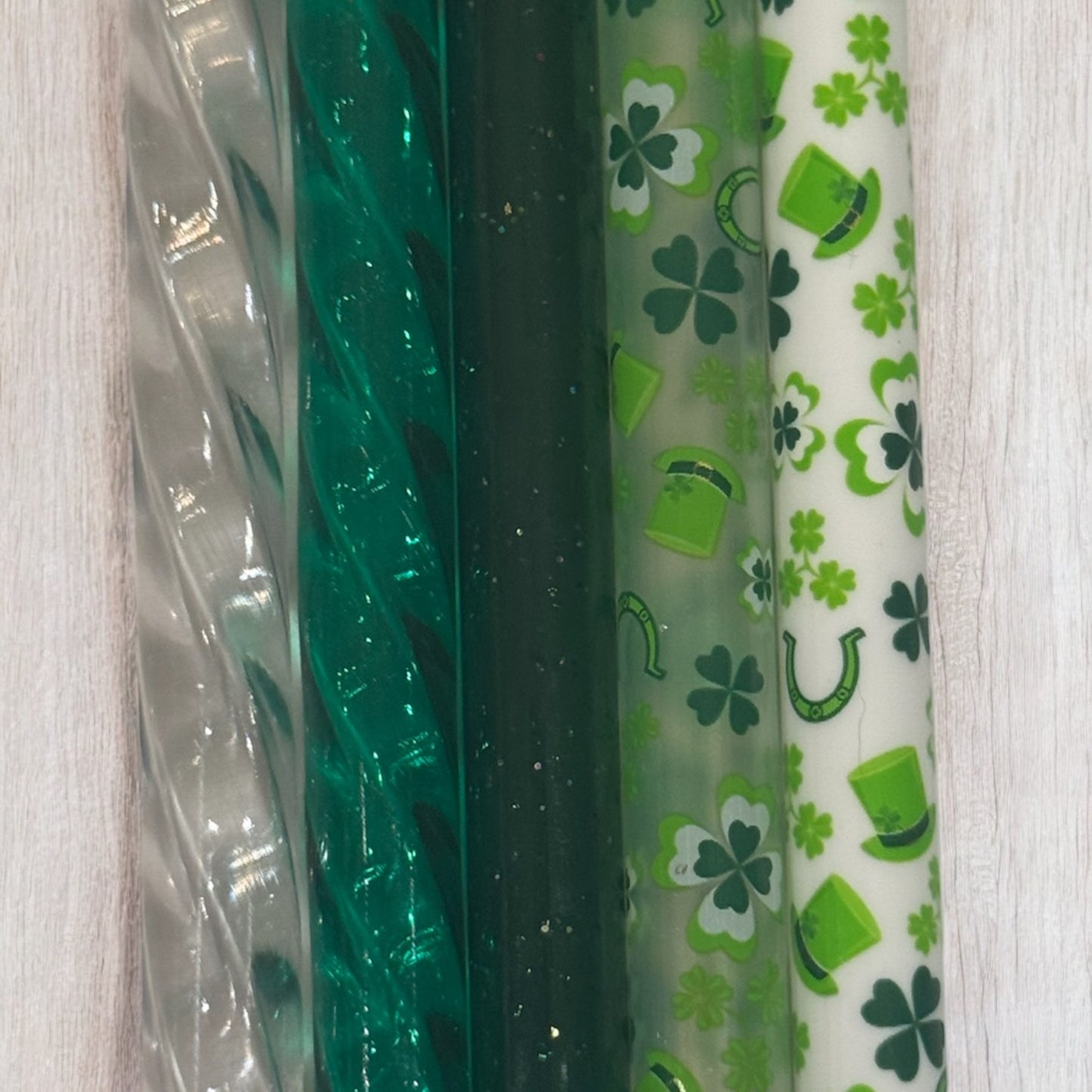 St Patrick’s Swirl & Glitter | Straw Set | 5 Pack | 40oz Tumbler | Wide Fit