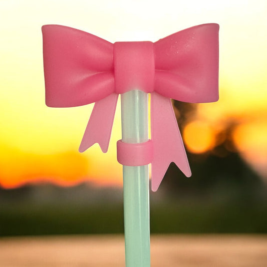 3D Hot Pink Bow | Straw Topper 10mm