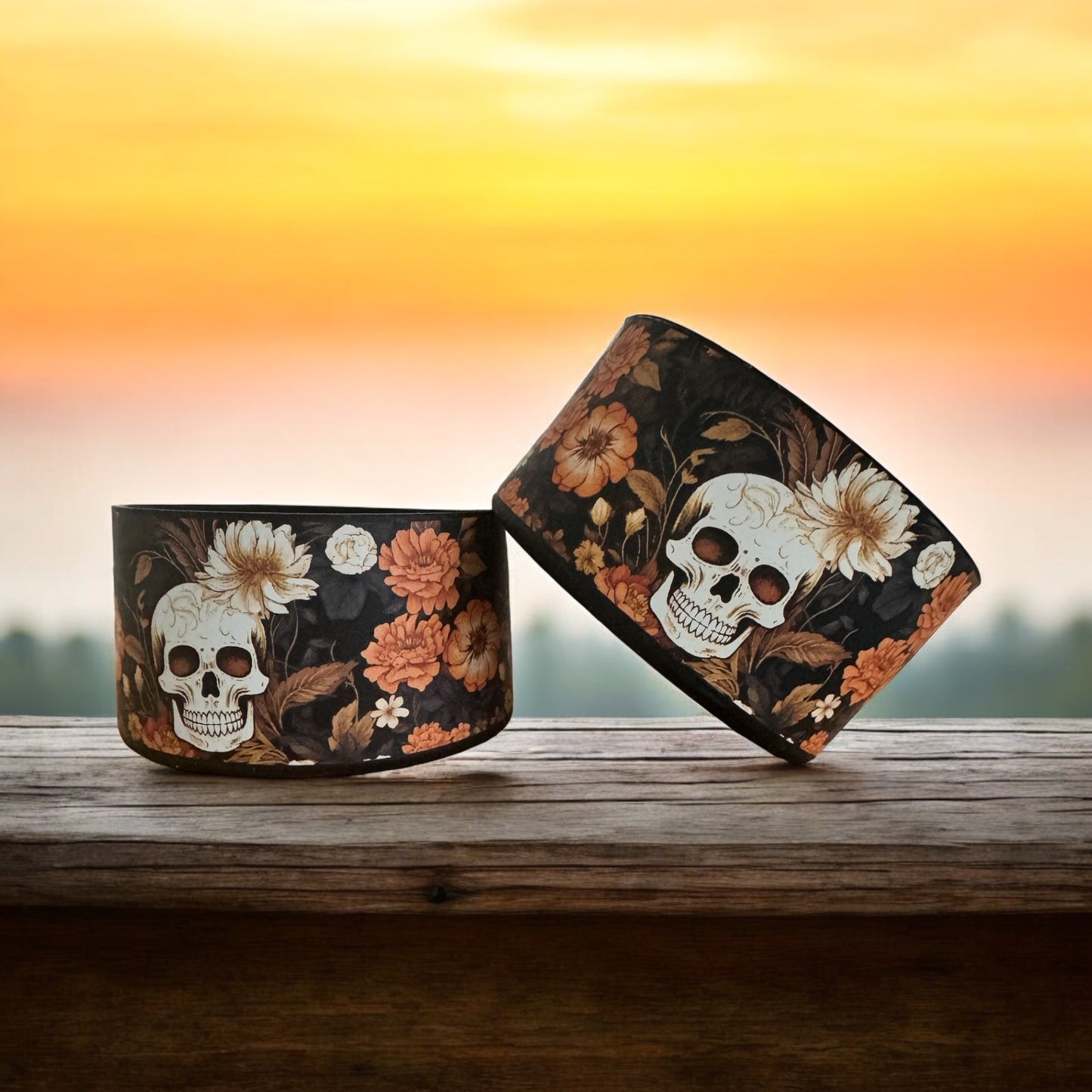 Floral Skulls | Silicone Tumbler Boot