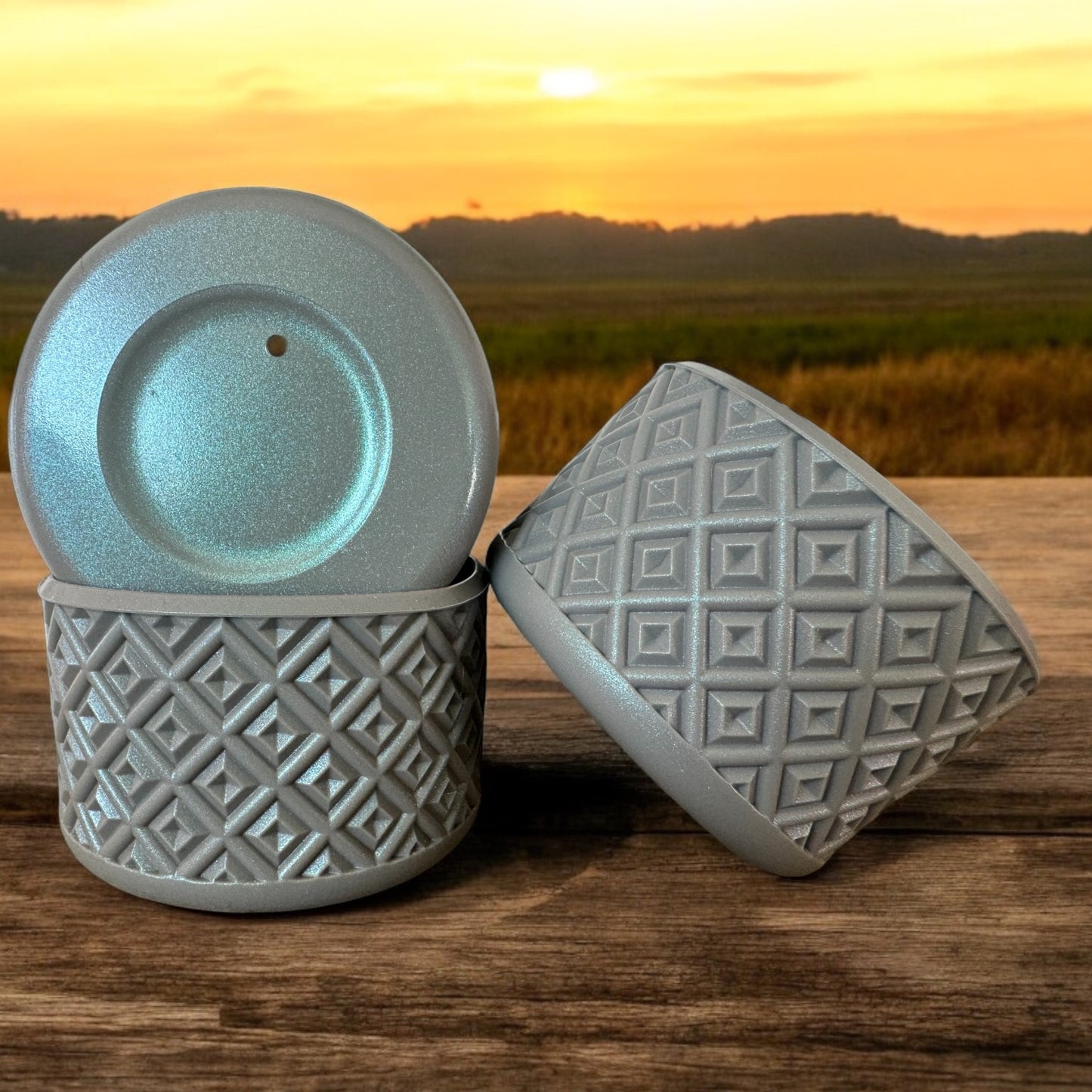 Gray Shimmer  Diamonds | Silicone Tumbler Boot