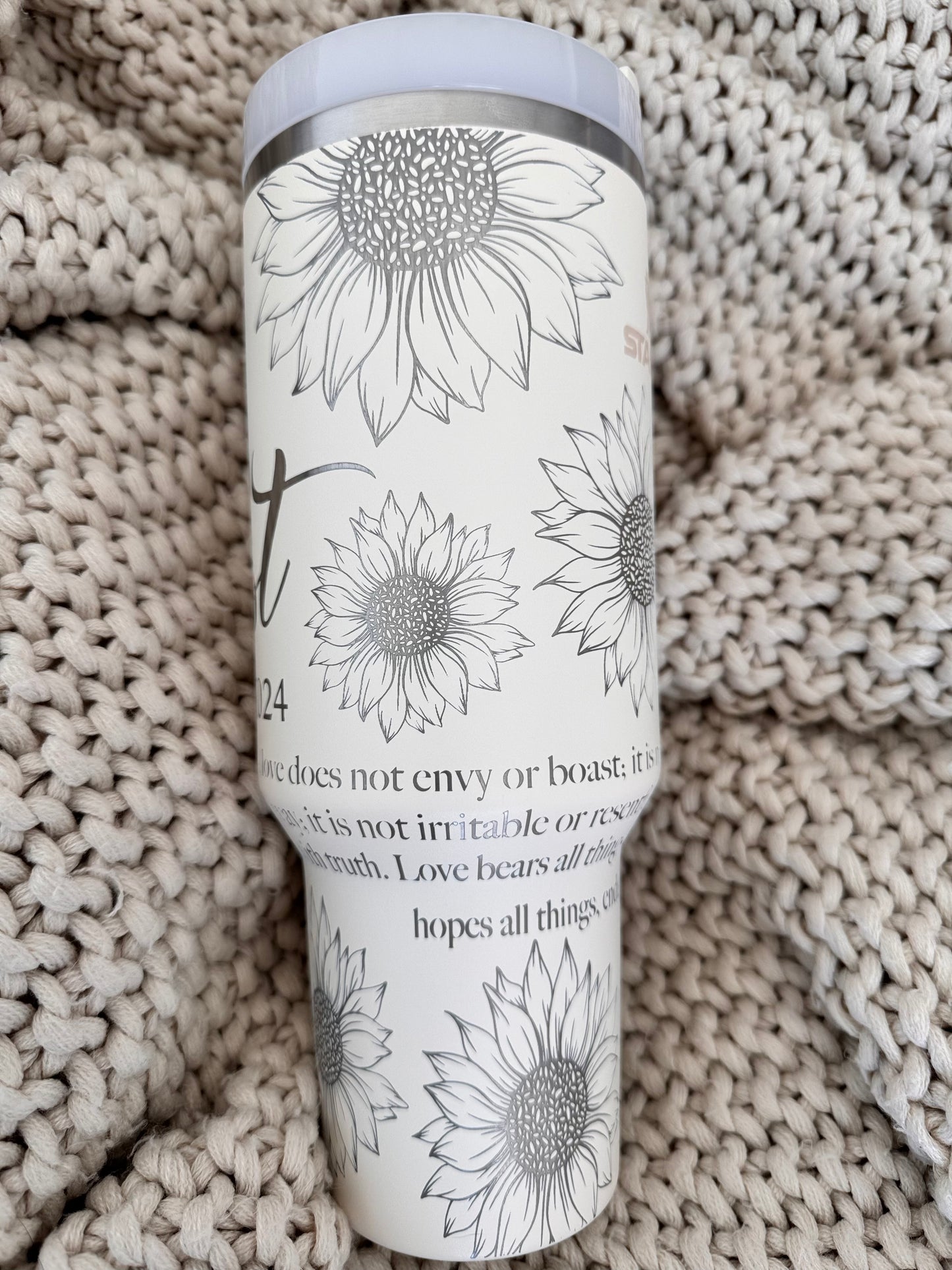 Engraved Tumbler - Love is Patient and Kind