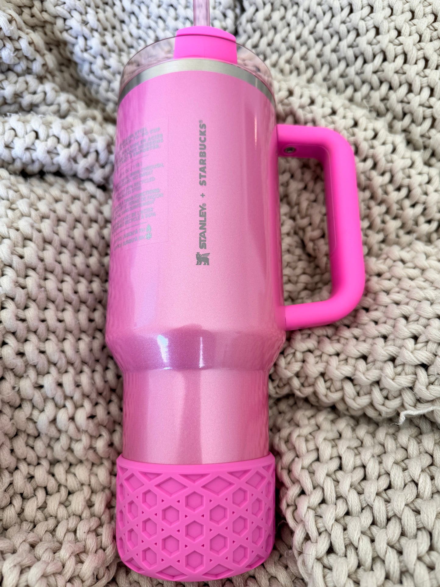 Winter Pink Waffle | Silicone Tumbler Boot