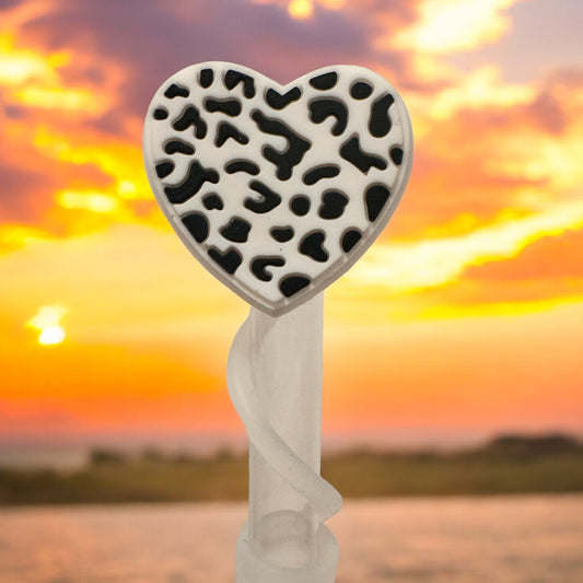 Leopard Heart | Straw Topper 10mm