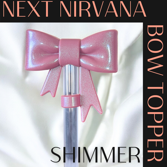 Antique Pink Shimmer | 3D BOW | Straw Topper 10mm