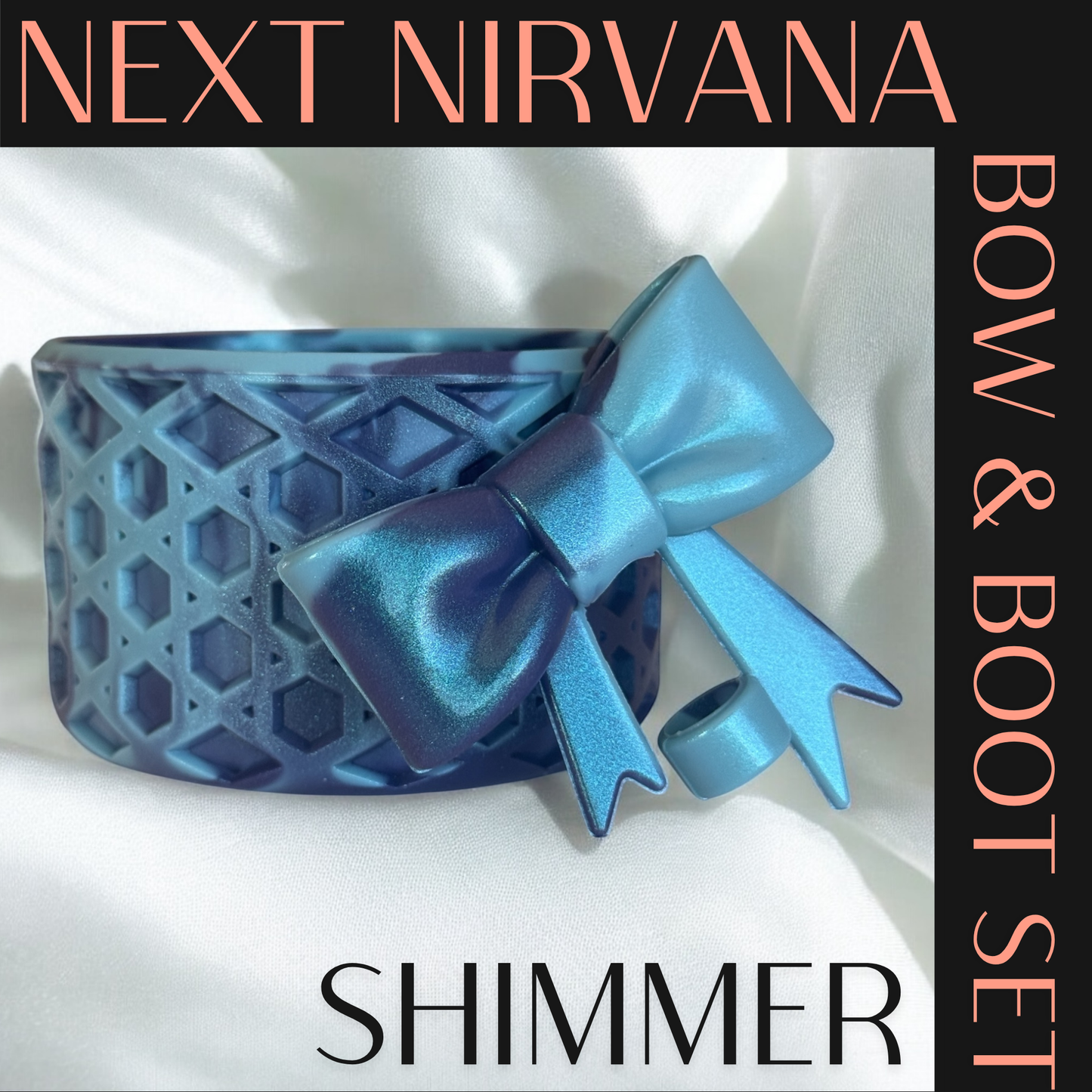 Blue Me Away | Shimmer | Agave | WAFFLE | 3D Bow & Boot Set