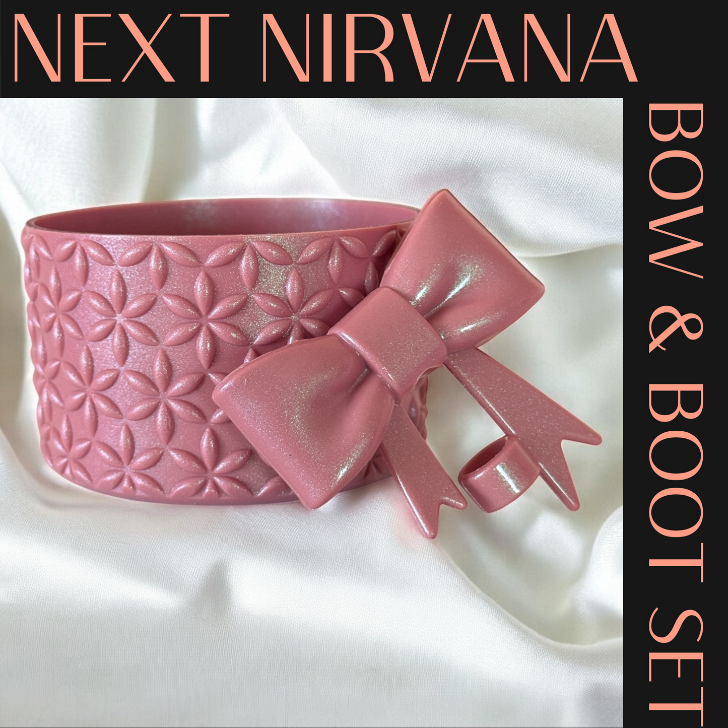 Antique Pink Shimmer | FLORA | 3D Bow & Boot Set