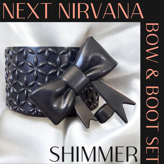 Black Ice Shimmer | FLORA | 3D Bow & Boot Set