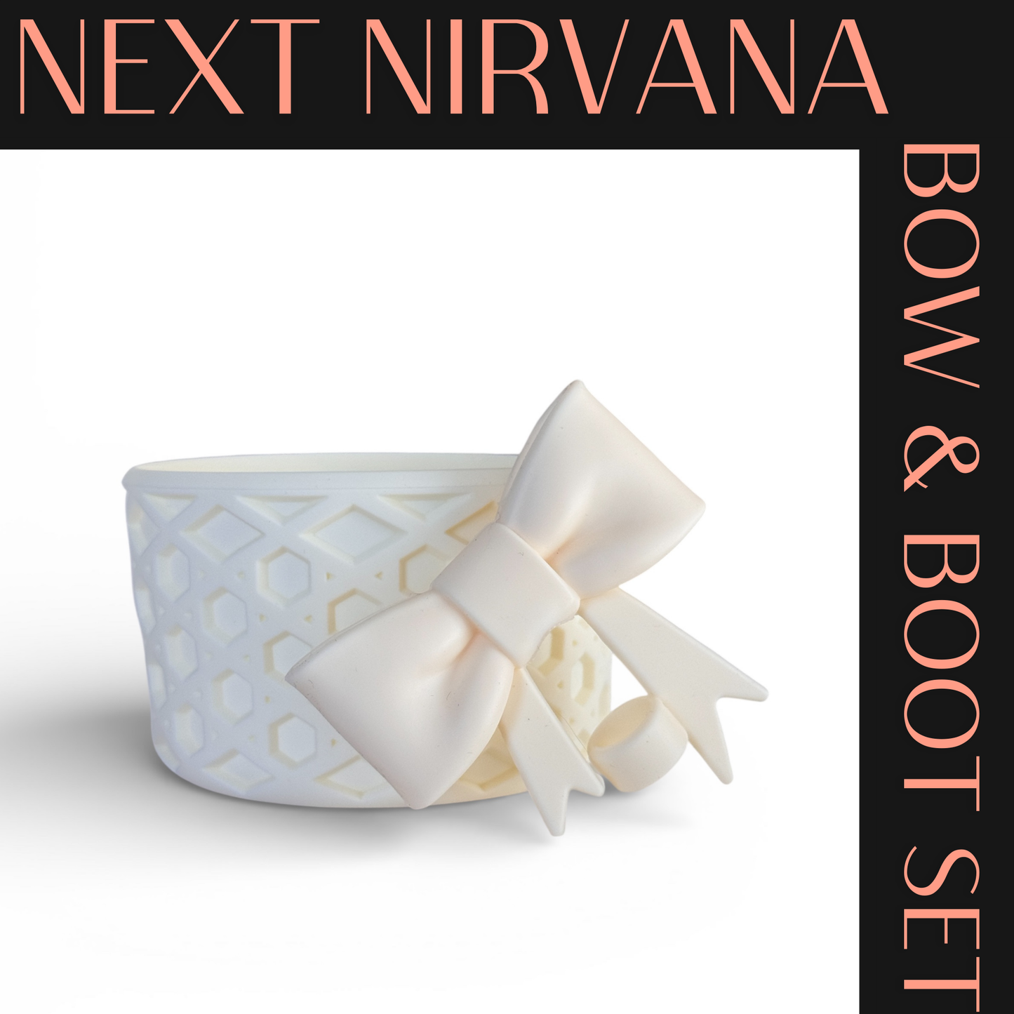 Cream | WAFFLE | 3D Silicone Bow & Boot Set