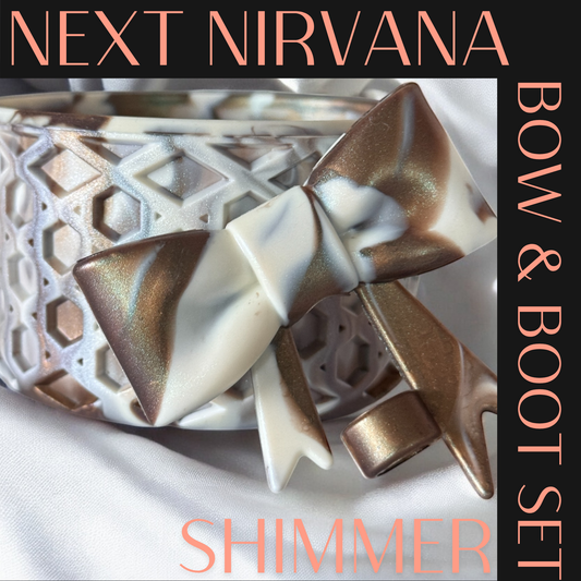 Deep Bronze Cream Shimmer | WAFFLE | 3D Bow & Boot Set