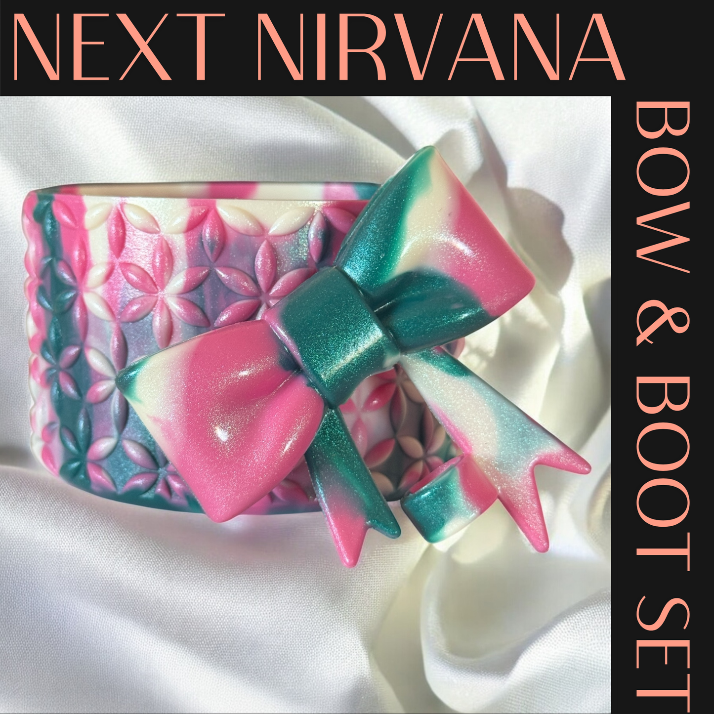 Emerald Cabana Shimmer | FLORA | 3D Bow & Boot Set