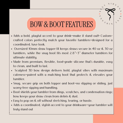 Moonlit Cove | Navy | Shimmer | WAVES | 3D Bow & Boot Set