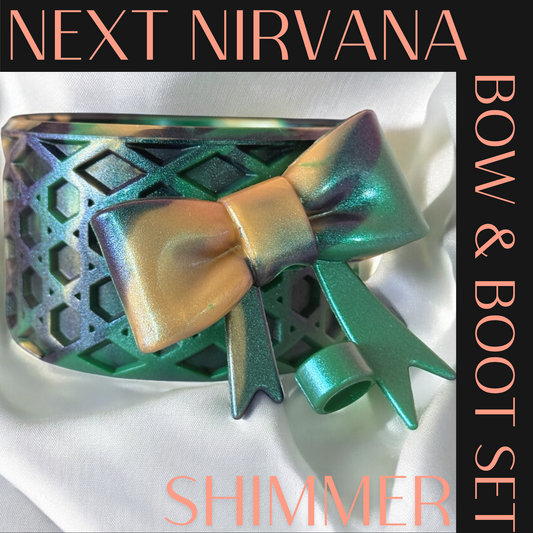 Green | Champagne | Black | ELPHIE | WAFFLE | 3D Bow & Boot Set