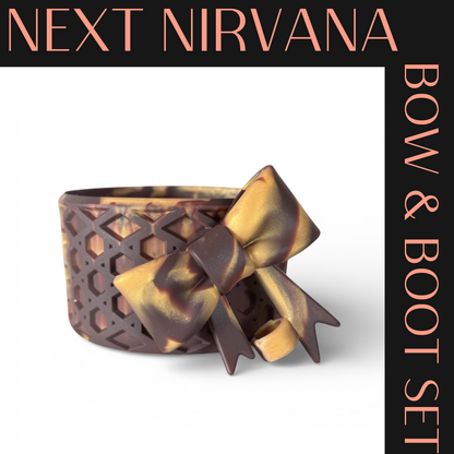 Chocolate Gold | WAFFLE | 3D Bow & Boot Set