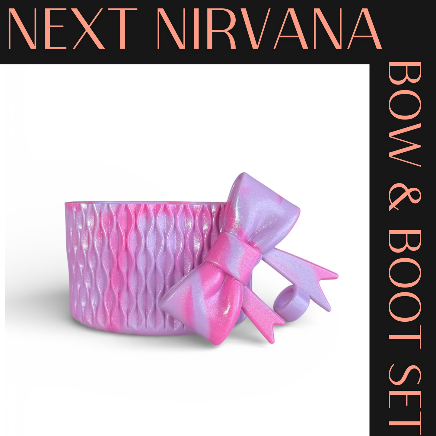 Lavender & Pink  | WAVES | 3D Bow & Boot Set