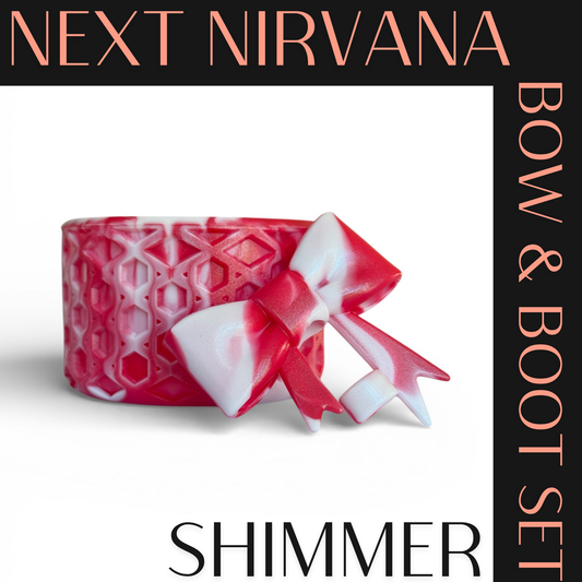 Lipstick & Lace | Red & White | Shimmer | WAFFLE | 3D Bow & Boot Set