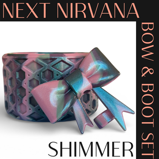Midnight Rose | Shimmer | WAFFLE | 3D Bow & Boot Set