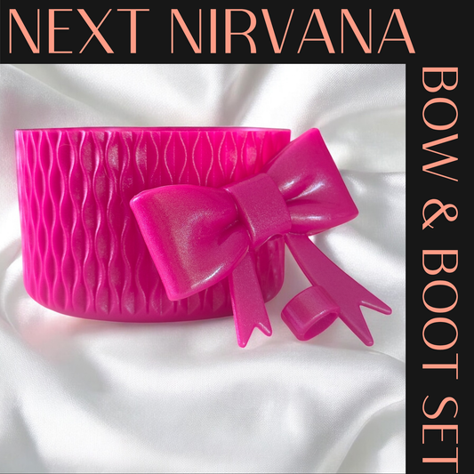 Pink Camellia Shimmer | WAVES | 3D Bow & Boot Set