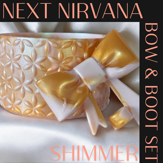 Rosa Beaux | Pink | Gold | FLORA | 3D Bow & Boot Set