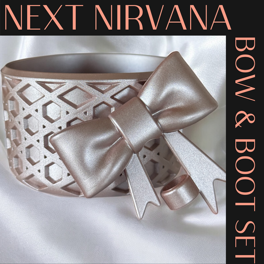 Rose Gold | WAFFLE | 3D Bow & Boot Set