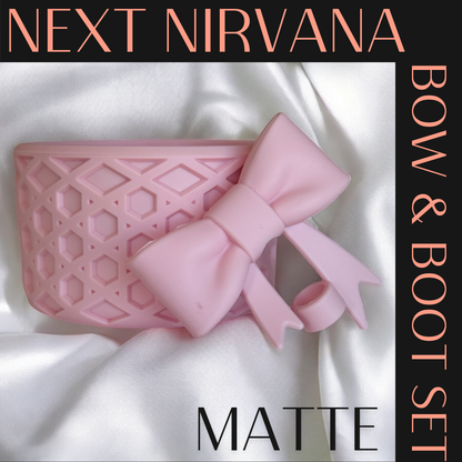 Kissed by Rosé Pink | Matte | WAFFLE | 3D Bow & Boot Set