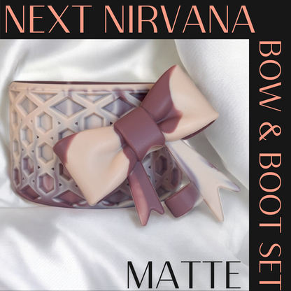 Barely Bothered | Matte | Rose Quartz | WAFFLE | 3D Bow & Boot Set