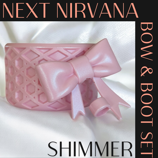 Kissed by Rosé Pink | Shimmer | WAFFLE | 3D Bow & Boot Set