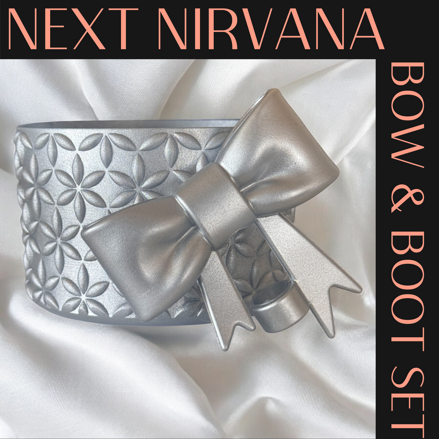 Silver | FLORA | 3D Bow & Boot Set