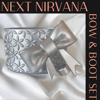 Silver | FLORA | 3D Bow & Boot Set