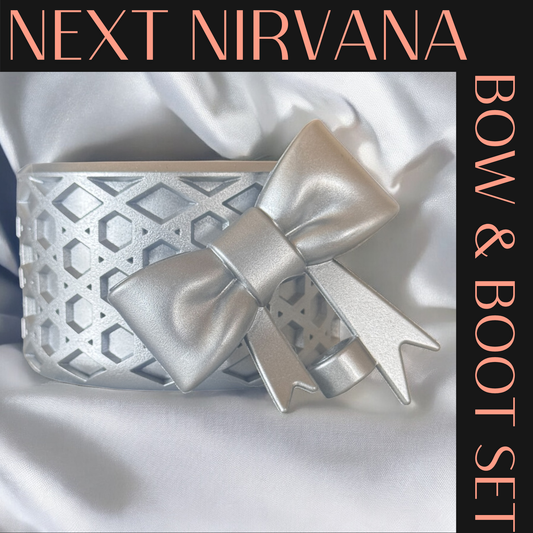 Silver | WAFFLE | 3D Bow & Boot Set