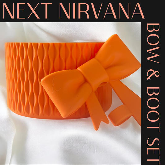 Tangerine Matte | WAVES | 3D Bow & Boot Set