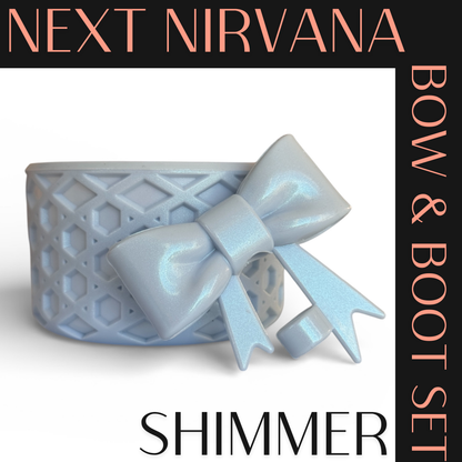 Something Blue | Shimmer | WAFFLE | 3D Bow & Boot Set Shimmer