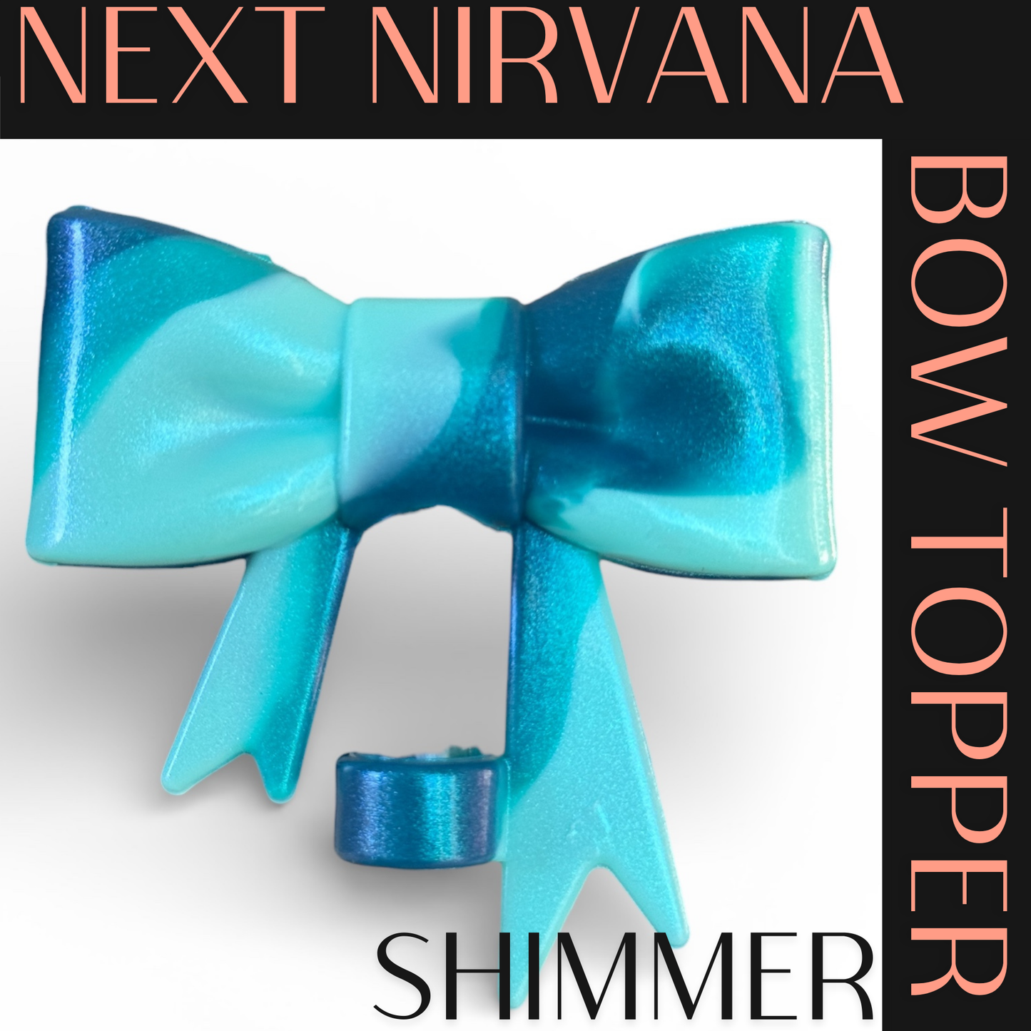 Cold Kiss | Teal | Shimmer | WAFFLE | 3D Bow & Boot Set