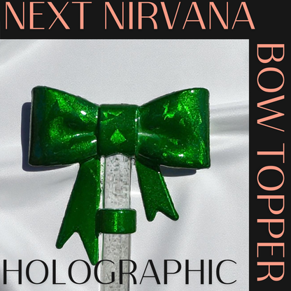 Emerald Envy | Holographic | 3D BOW | Straw Topper 10mm