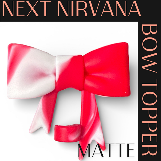 Lipstick & Lace | Red & White | Matte | 3D Bow | Straw Topper 10mm