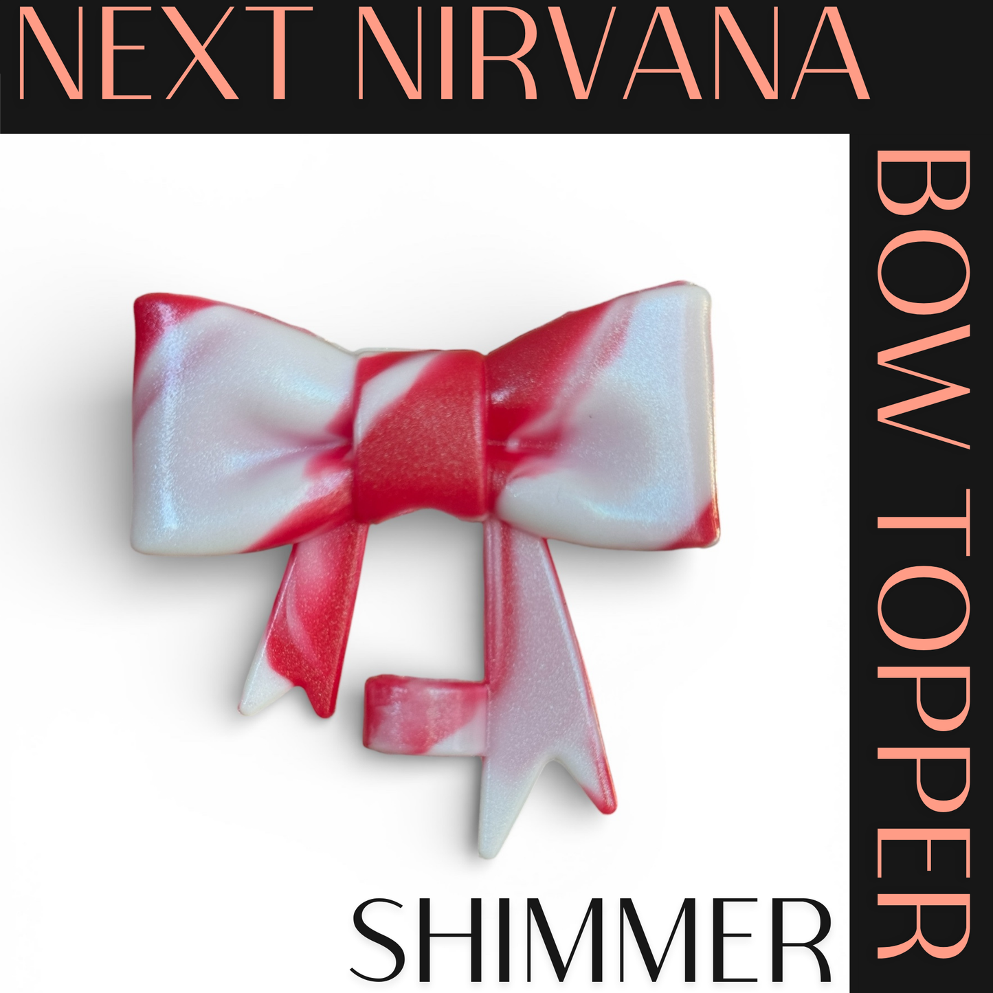 Lipstick & Lace | Red & White | Shimmer | 3D Bow | Straw Topper 10mm