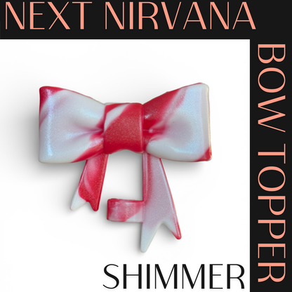 Lipstick & Lace | Red & White | Shimmer | 3D Bow | Straw Topper 10mm