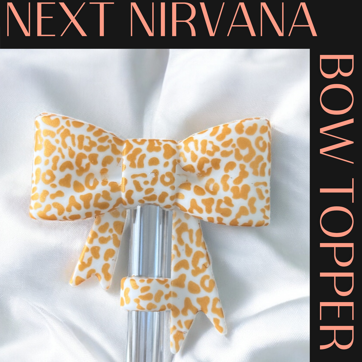Luxe Leopard | 3D Bow | Straw Topper 10mm