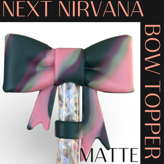 Midnight Rose | Matte | 3D Bow | Straw Topper 10mm