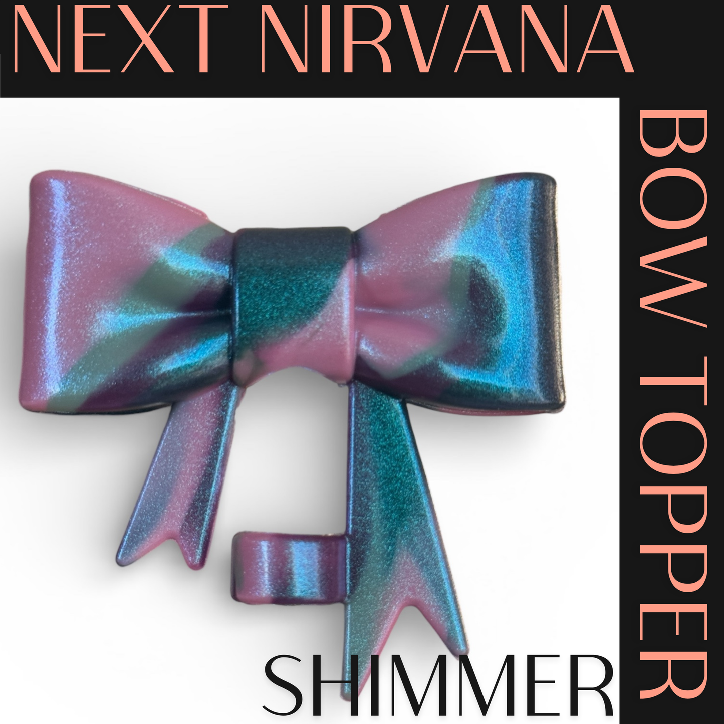 Midnight Rose | Shimmer | 3D Bow | Straw Topper 10mm