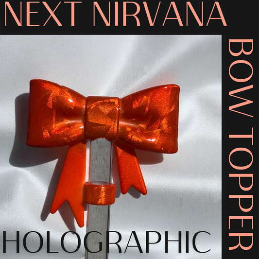 Opalite Orange | Holographic | 3D BOW | Straw Topper 10mm