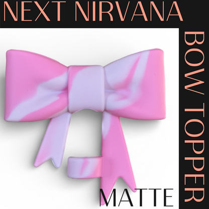 Peppermint Bow Pink | Matte | 3D Bow | Straw Topper 10mm